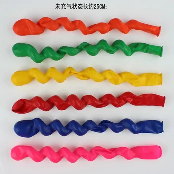 100pcs śruba skręcone latex balon spirala zgrubienie długi balon bar KTV Party Supplies Strip Shape balonem, nadmuchiwane zabawki