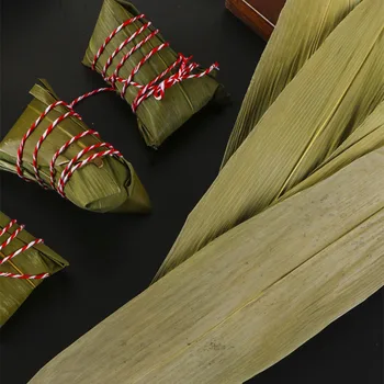 100szt naturalne suszone bambusowe liście do цзунцзы lepkie ryżowe kluski+nici bawełnianych