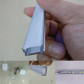 10pcs*30cm/50cm Factory Wholesale led aluminum extrusion LED Hard Rigid LED Strip Bar Light aluminiowa półka z pokrywą i uchwytem