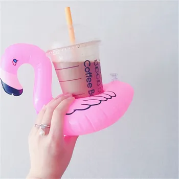10szt gorący flamingo dmuchany napój uchwyty na kubki pływająca zabawka basen zdarzenie partia Hawajski wieczór panieński ozdoby partii dostawy