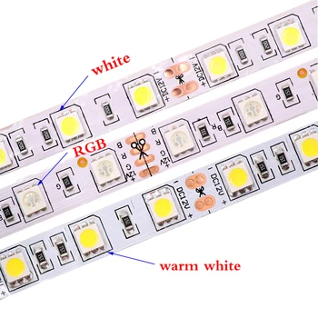 120Leds/m 5054 LED Strip Light wodoodporny DC12V 600 LED taśma Taśma jaśniejsze 5050 SMD zimny biały/ciepły biały/lód niebieski/czerwony 5 m