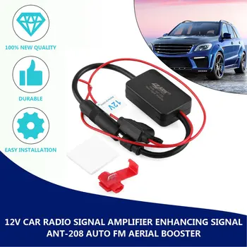 12V Car samochodowy wzmacniacz sygnału ANT-208 Auto FM Aerial Vehicles Booster dla wzmocnienia sygnałów Black Hot