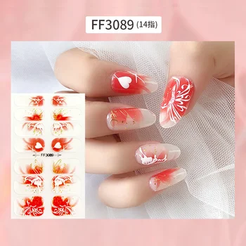 14tips lakier do paznokci paski DIY wodoodporny paznokci okłady kwiaty бронзирующий wzór naklejek do paznokci nail patch dla dziewczyn manicure