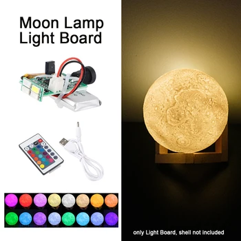 16 kolorów LED Moon Lamp Board 3D Printer Parts Night Circuit Panel With Battery 1W Touch Sensor Remote Control High Brightness