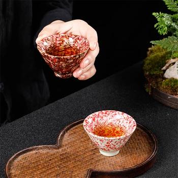 1szt ceramiczne naczynia herbaciarnia naczynia chińskiego Kung-Fu herbata Filiżanka sake filiżanki 50 ml kreator filiżanka małe łyżeczki miski wystrój prezent