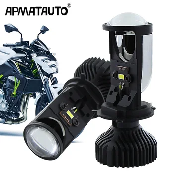 1szt motocykl 12V H4 Hi/Lo projektor obiektyw promień Moto światła LED biały do Kawasaki Z650 / Vulcan S 650/ VersyX300