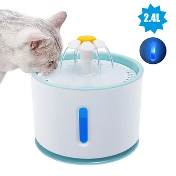 2.4 L automatyczny fontanna wody koty elektryczny LED Mute Drinker Feeder pies kot wody pitnej fontanna Miska USB Pet Water Dispenser