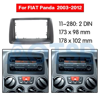 2 din Radio Fascia dla FIAT Panda (169) 2003-2012 Audio Panel Mount Installation Dash Kit Frame Adapter Radio Stereo DVD CD ABS