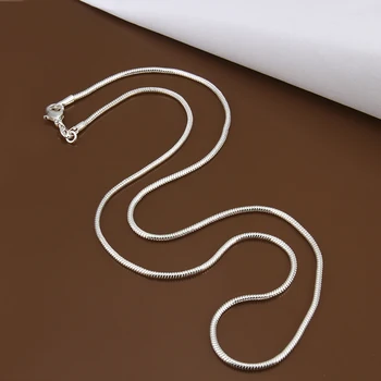2 mm wąż łańcuch srebrny S925 srebro łańcuch naszyjnik cena hurtowa czyste srebro próby 925 16 18 20 22 24 cale