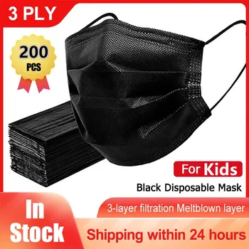 200 szt plac jednorazowa maska anty-zanieczyszczenia jednorazowa maska do twarzy 3 warstwy włókniny filtr osobisty usta maski do twarzy