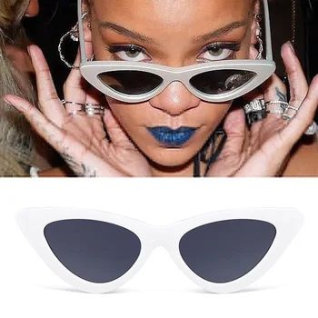 2018 Moda Retro Kocie Oko Okulary Marka Kobiet Rocznika Projektant Czarny Czerwony Biały Cateye Okulary Damskie Małe Odcienie Oculos
