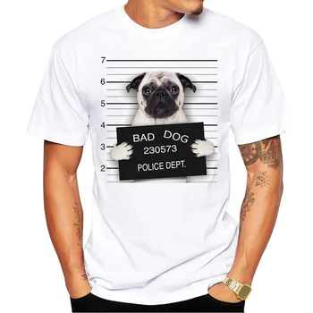 2020 Artistic Dog Dept Design Men T Shirt Pug Printed T-shirt Short Sleeve Casual French Bulldog Tops