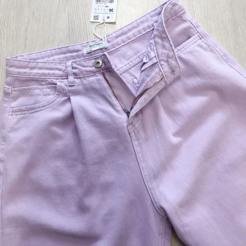2020 Kobiety Wiosna-Jesień Moda Vintage, Fioletowe Jeansowe Spodnie Oversize Codziennych Temat Jeansy Spodnie Damskie Spodnie Femme