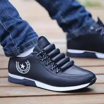 2020 New Men PU Leather Business Casual Shoes for Man Outdoor Oddychającym Sneakers męskie modne mokasyny wózek buty Tenis