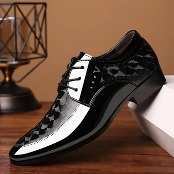 2020 jesień nowy męski biznes skórzane buty peep toe sznurowane wypoczynek sukienka buty męskie płaska ślub obuwie