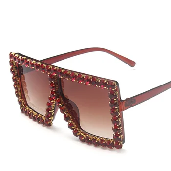 2020 kwadratowa mozaika diamentowe okulary Kobiety негабаритная osobowość wysokiej jakości damskie okulary przezroczysta kolorowa ramka UV400