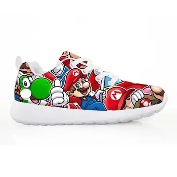 2020 moda dziecięca dźwiękowa buty dla dzieci Dziecięce buty do biegania dla dzieci chłopcy dziewczęta dzieci Mario Sonic codzienne mieszkania oddech sznurowanie buty