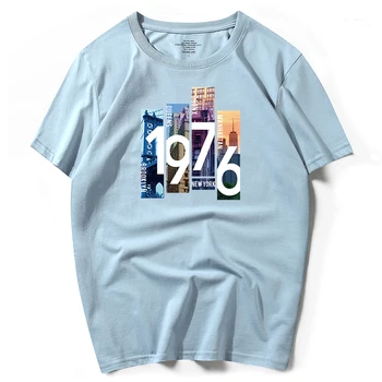 2020 nowy marka druku 1976 koszulka męska koszula z krótkim rękawem, bawełna koszulka męska 6xl letnia odzież męska duże rozmiary