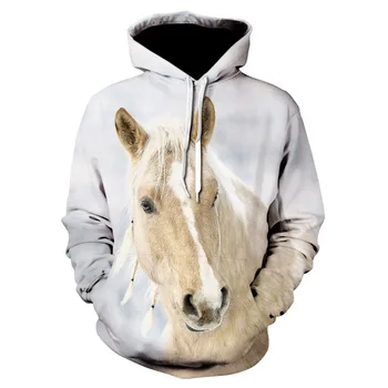 2020 sprzedaż bluza Kobiety Mężczyźni 3D bluzy druku brązowy koń zwierząt wzór sweter unisex losowe twórcze bluzy oversize