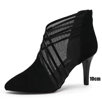 2021 nowy przybył kobieta siatki botki dla kobiet lato 10 cm cienkie obcasy buty sandały damskie peep toe buty sandały sandały