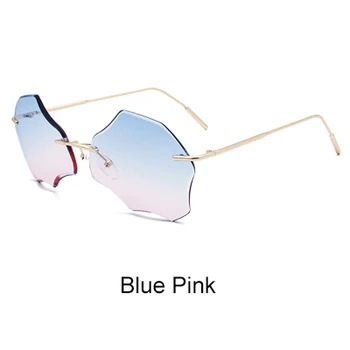 2021 płatek vintage okulary Kobiety mężczyźni podium różowy nieregularne modne okulary lentes de sol Mujer UV400