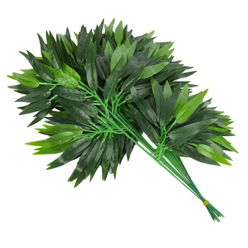 20szt sztuczne rośliny bambusowe liście wiszące roślin zielonych liści rattan dla wewnętrznego i zewnętrznego ogrodu garland wystrój