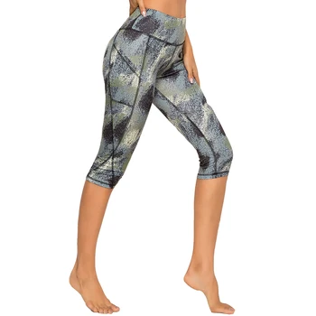 3/4 spodnie jogi kobiety łydki długość spodnie capri spodnie sportowe legginsy kobiety fitness, joga, siłownia Wysoka Talia legginsy czarny drop shipping