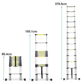 3,8 m wielofunkcyjna drabina teleskopowa jodełkę/bezpośrednie/manualna schody grube aluminiowe składane schody sprzęt schody HWC