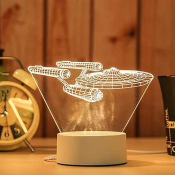 3D Meduza nocne światła architektoniczne lampa Usb akrylowy led stół dekoracja sypialni prezent ciepłe białe światło