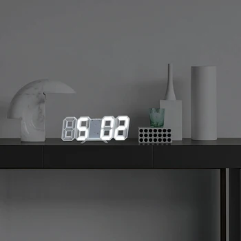 3D duże led cyfrowy zegar ścienny data godzina Celsjusza nocne wyświetlacz pulpit zegar na biurko budzik z salonu