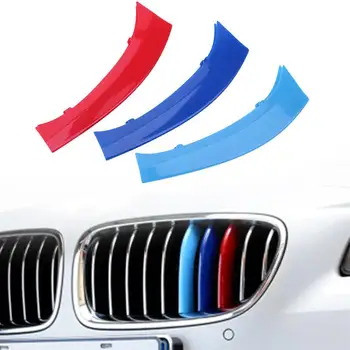 3szt samochód-stylizacja trójkolorowa wstawić kratki listwy przedni grill nerki paski o odporności na temperaturę do BMW X3 F25 F26
