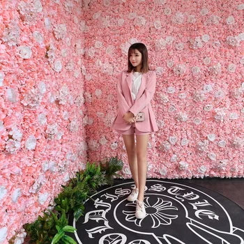 40x60 cm jedwabne kwiaty róż romantyczny ślub Baby Shower urodziny biżuteria sztuczna tło kwiat ściany