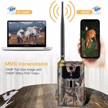 4G MMS/SMS/SMTP/FTP Hunting trail camera 16MP 64GB night camera 44PCS 940nm led wild camera фотоловушки dla zwierząt HC-900LTE