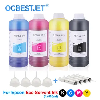 4x500ml Eco-Solvent Ink Bottle For Epson L120 L132 L362 T30 S22 SX125 SX420W TX109 XP330 XP400 RX615 WF-7610 CX4300 Printer Ink