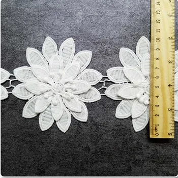 5 jardów/lot 7 stylów kwiat podwójny rozpuszczalny koronki hafty koronki DIY handmade materiał wysokiej jakości