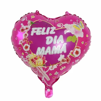 50 szt. Nowy Dzień matki, miłość, kształt serca mama balony hiszpański Szczęśliwy Dzień matki folia aluminiowa balon matki festiwal globos