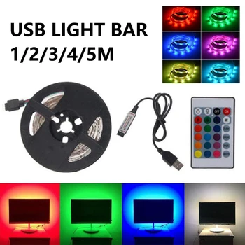 5050SMD LED Strip Light USB Elastyczna lampa led taśma z pilotem zdalnego sterowania taśma RGB 1/2/3/5M telewizor tenis ekran podświetlenie dioda
