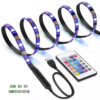 5V USB podświetlenie led taśma 1m 2m 3m 4m 5m 5050 RGBW LED taśma DIY kolorowy biały czarny PCB 2835 RGB taśma dekoracja sypialni telewizor
