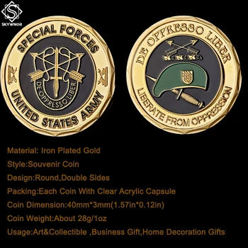 5szt grupa sił specjalnych Zielone berety De Oppresso Liber uwolnić od ucisku armię USA wojskowy wyzwanie moneta kolekcjonerska
