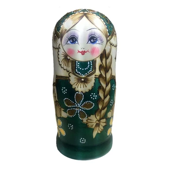 7 szt./kpl. plecione włosy dziewczyny drewniane rosyjskie matrioszki Matrioszka zabawki dla dzieci prezent
