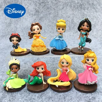 8szt Q Posket księżniczki rysunek zabawki Disney qposket lalki Tina Śnieżka, Roszpunka Kopciuszek, Ariel Syrenka Bella PVC figurki