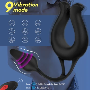 9 trybów wibracyjny masażer penisa pierścień dildo sex zabawki dla mężczyzn masażer moszny męski czystość komórka jajko bondage, wibratory