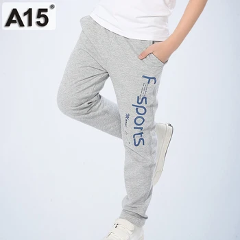 A15 spodnie dla chłopców spodnie sportowe litery casual biegaczy nastoletnie spodnie dresowe dla chłopca duże dzieci, dziecko szkolne, odzież 6 8 9 10 12 14 lat
