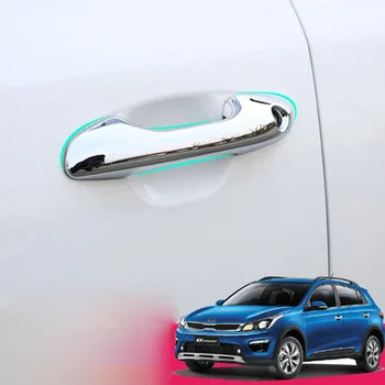 ABS chrom włókna węglowego klamka pokrywy listwy dekoracje samochodu zewnętrzne akcesoria do Kia Rio 4 X-line 2017 2018 2019 stylizacja