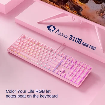 Akko 3108S PRO RGB podświetlenie mechaniczna klawiatura przewodowa oryginalna Cherry axis game office klawiatura mechaniczna