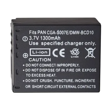 Akumulator 1300mAh CGA-S007 CGR-S007E do Panasonic Lumix DMC TZ1 TZ2 TZ3 TZ4 TZ5 TZ50 TZ15 CGR-S007E Camera Battery