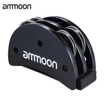 Ammoon Foot Jingle Tambourine eliptyczny Cajon Box Drum Companion akcesoria do ręcznych instrumentów perkusyjnych czarny