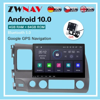 Android 10.0 4+64G radio samochodowe nawigacja GPS do Honda Civic 2007-2011 odtwarzacz multimedialny radio wideo stereo głowicy dsp wifi