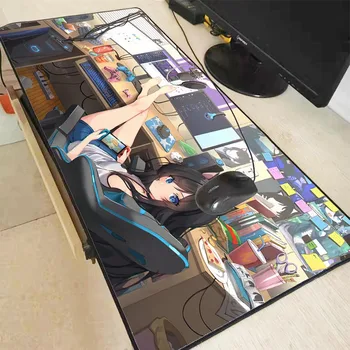 Anime dziewczyna gry planszowe instalacja duża podkładka pod mysz duży komputer podkładka antypoślizgowa kauczuk naturalny z przy użyciu krawędzi podkładka pod mysz XXL