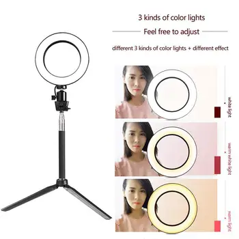 Aparat pierścień światła Zdjęcia telefon filmy światło Obwodnica lampa statywy Selfie Stick Dimmable pierścień LED Studio Fill Light makijaż dla Canon